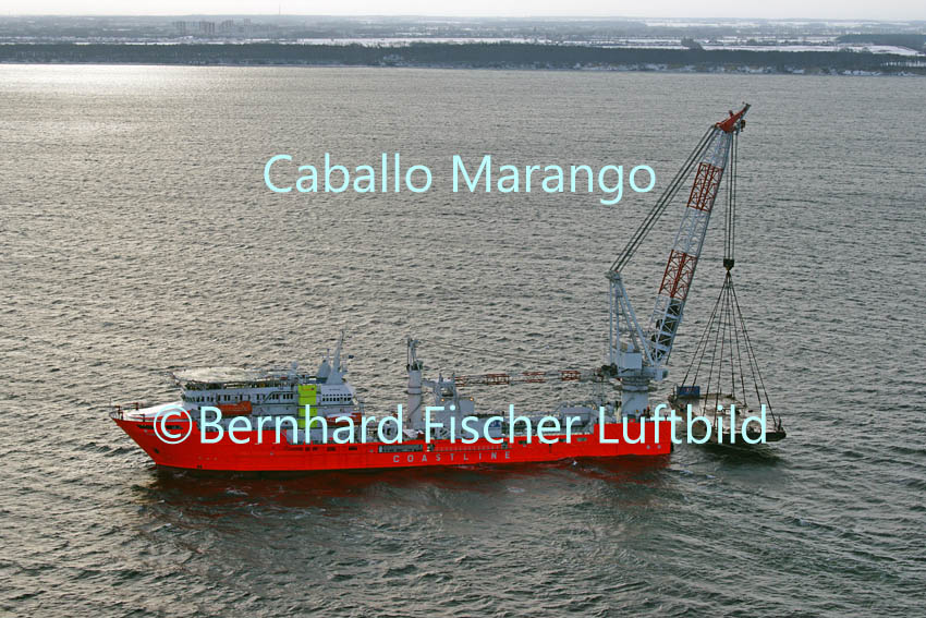 Caballo Marango vor Warnemnde I, Bernhard Fischer Luftbild (Nr. 1823), 21.01.2013
