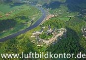Festung K�nigstein Luftbild, Elbe, s�d�stl. Dresden, Bernhard Fischer Luftbild, Nr 1732, 03.05.2011