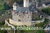 Marksburg w�hrend der Sanierung Luftbild, Bernhard Fischer Luftbild, Nr 1648, 04.10.2010
