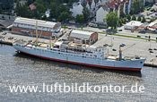 Rostock, die Georg B�chner im Hafen, 2436-kl, 30.08.2008, luftbildkontor Nr. 1290