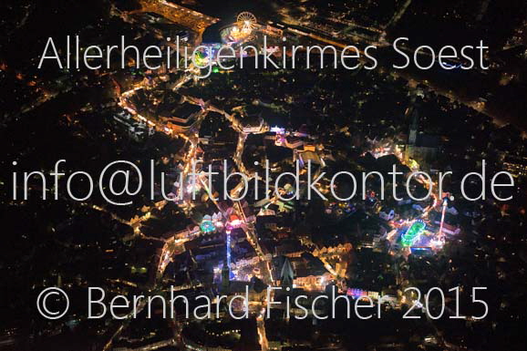 Soest, Allerheiligenkirmes Nacht Luftbild, 06.11.2015, B.Fischer, Nr. 3075-kl