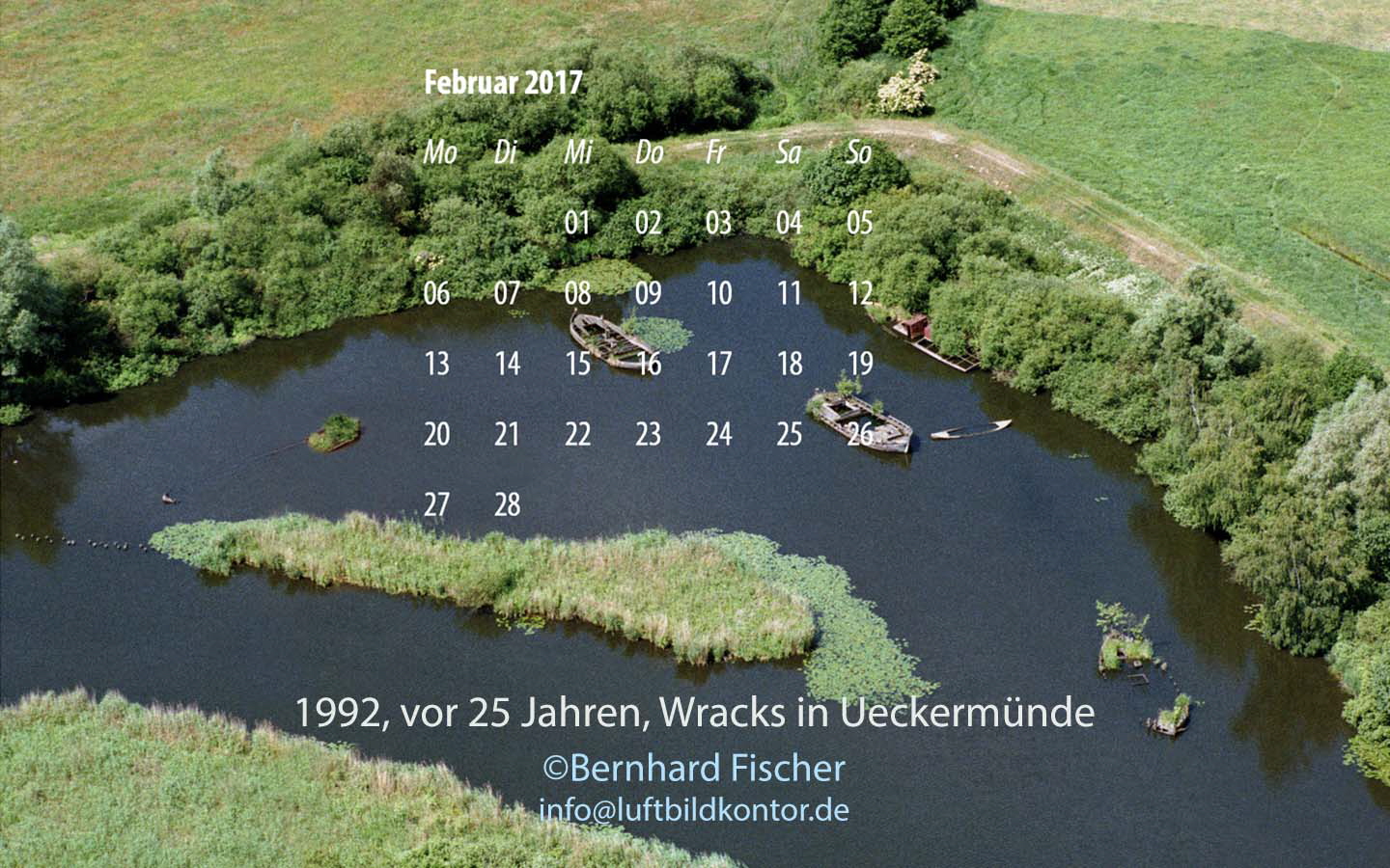 vor 25 Jahren, Wracks, Ueckermuende, Luftbild B. Fischer, Februar 2017