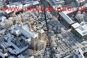 winterliches M�nster Domplatz mit Markt Luftbild, Bernhard Fischer Luftbild, Nr. 1694, 18.12.2010