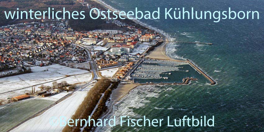 winterliches Ostseebad Khlungsborn, Jachthafen, Bernhard Fischer Luftbild, (Nr. 1832) 21.01.2013